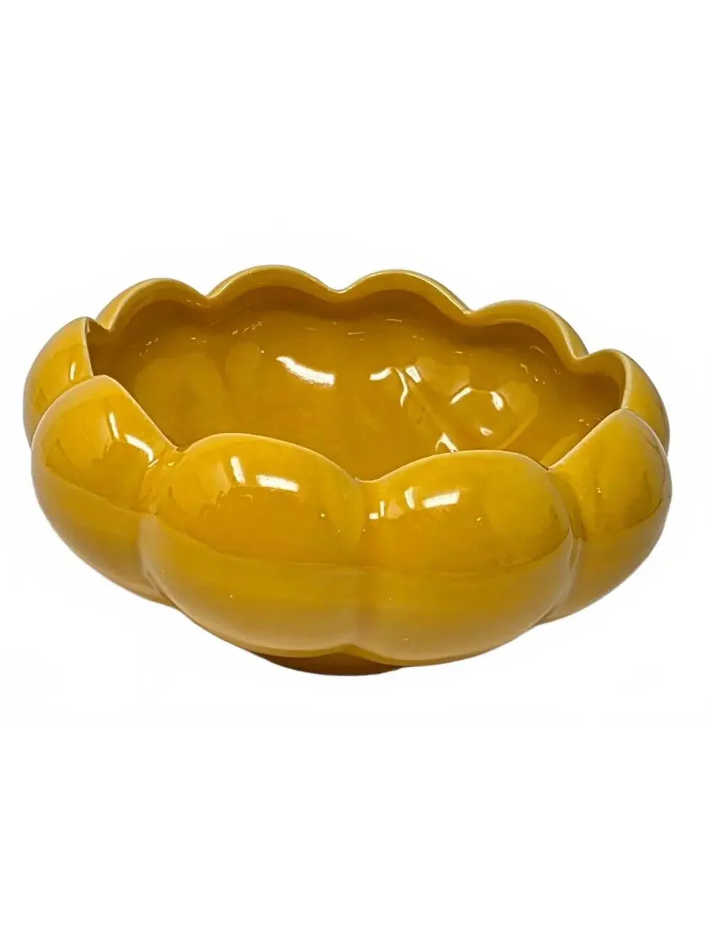 Vintage McCoy Floraline 509 Yellow Lotus Planter Bowl MCM Pottery USA